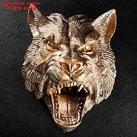 Подвесной декор "Голова волка" бронза