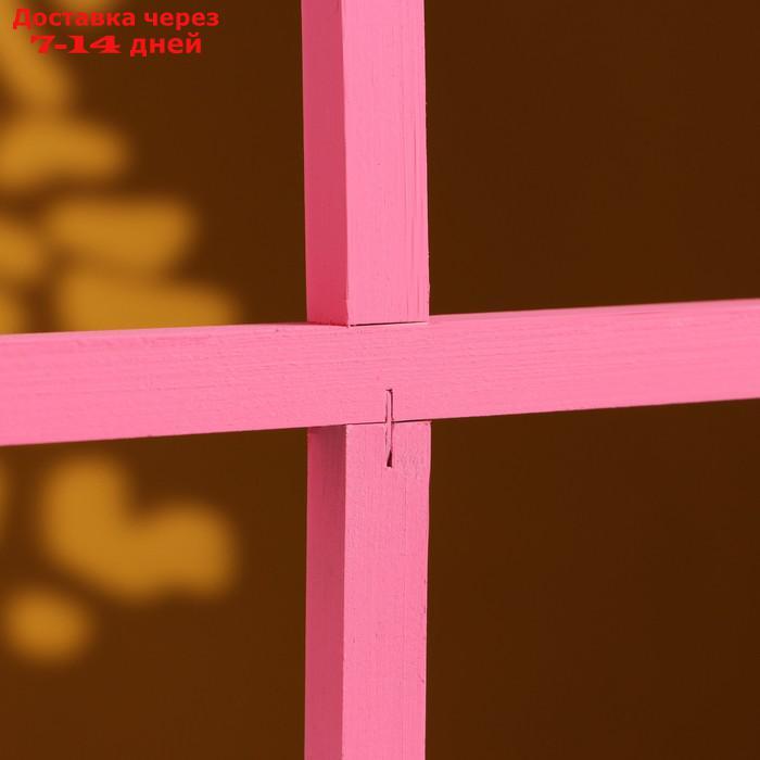 Кашпо деревянное 25×18×30 см "Букет под окном", с ручкой, белый розовый - фото 4 - id-p227102174