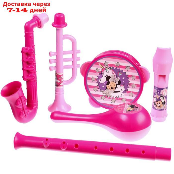 Музыкальные инструменты в наборе, 5 предметов, Минни Маус, цвет розовый SL-05807 - фото 1 - id-p227128237
