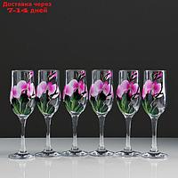 Набор бокалов для шампанского "Орхидея" 6 шт, 180 мл