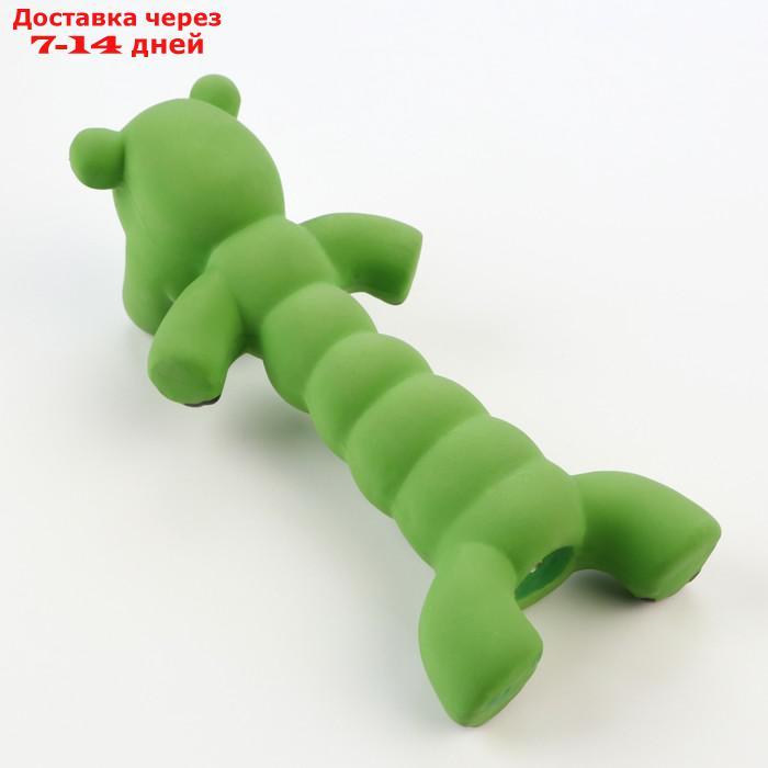 Игрушка пищащая для собак из латекса "Корова", 21 см, зелёная - фото 3 - id-p227122098