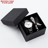 Подарочный набор 2 в 1 "Каабон": наручные часы и браслет микс