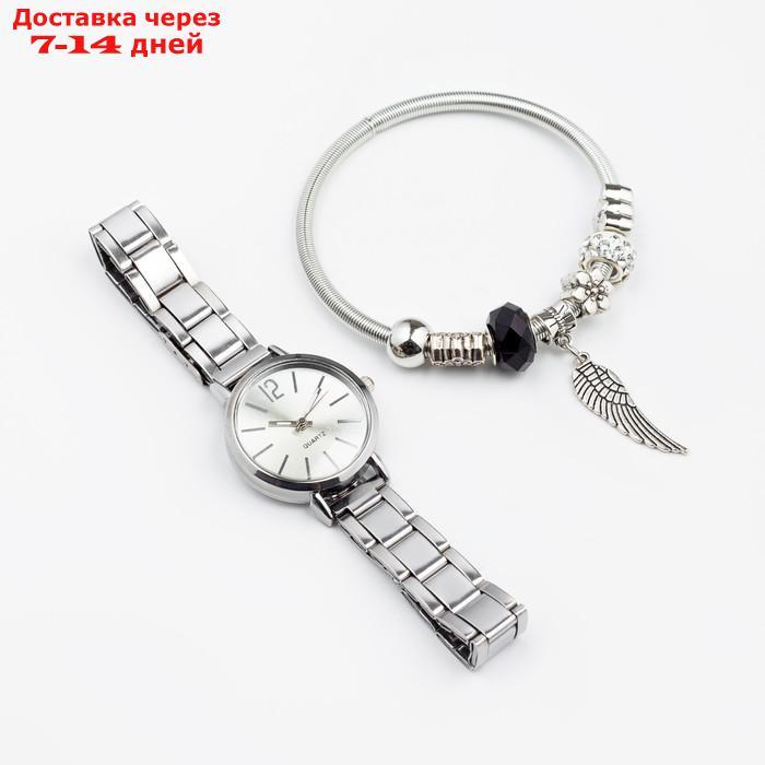 Подарочный набор 2 в 1 "Каабон": наручные часы и браслет микс - фото 2 - id-p227104080