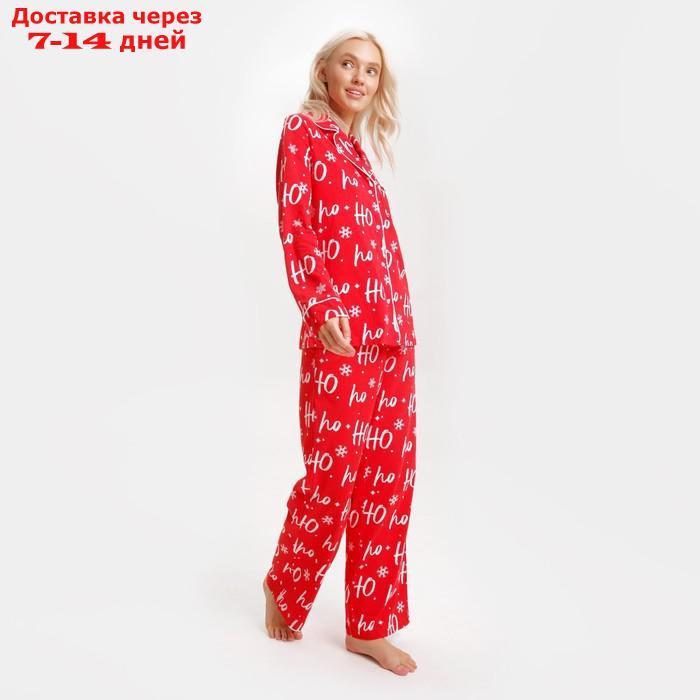 Пижама новогодняя женская (рубашка и брюки) KAFTAN ХоХо, размер 44-46 - фото 2 - id-p227123256