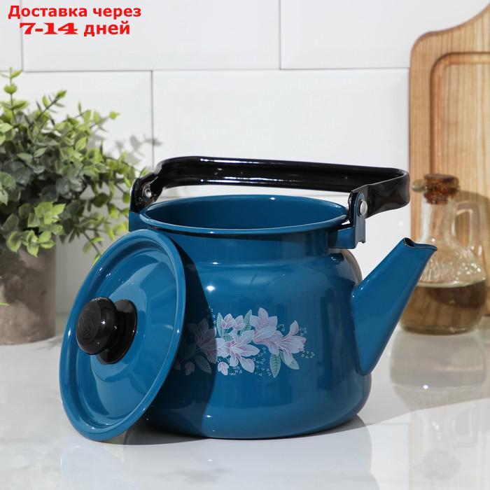 Чайник 2,3 л, эмалированная крышка, цвет синий - фото 2 - id-p227100365