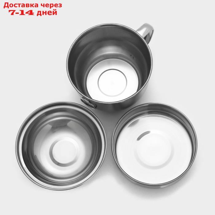 Набор посуды "Турист" 3 шт: кружка 1,35 л, миска 650 мл, тарелка 300 мл - фото 5 - id-p227102208