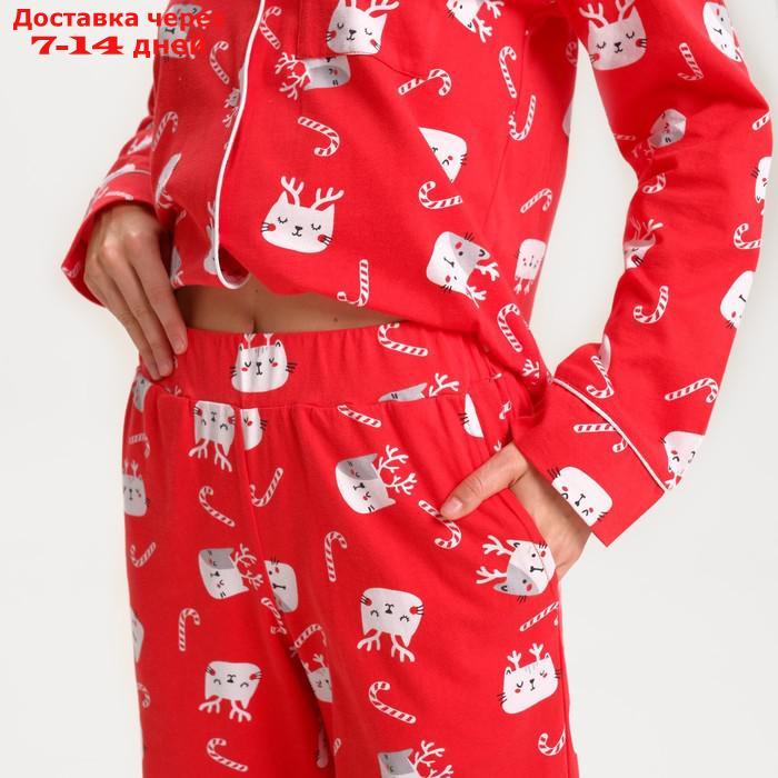 Пижама новогодняя женская (рубашка и брюки) KAFTAN Cats, размер 52-54 - фото 5 - id-p227123259