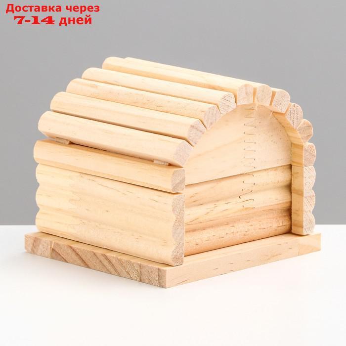 Домик для грызунов деревянный, 11 х 10 х 9 см - фото 3 - id-p227122116