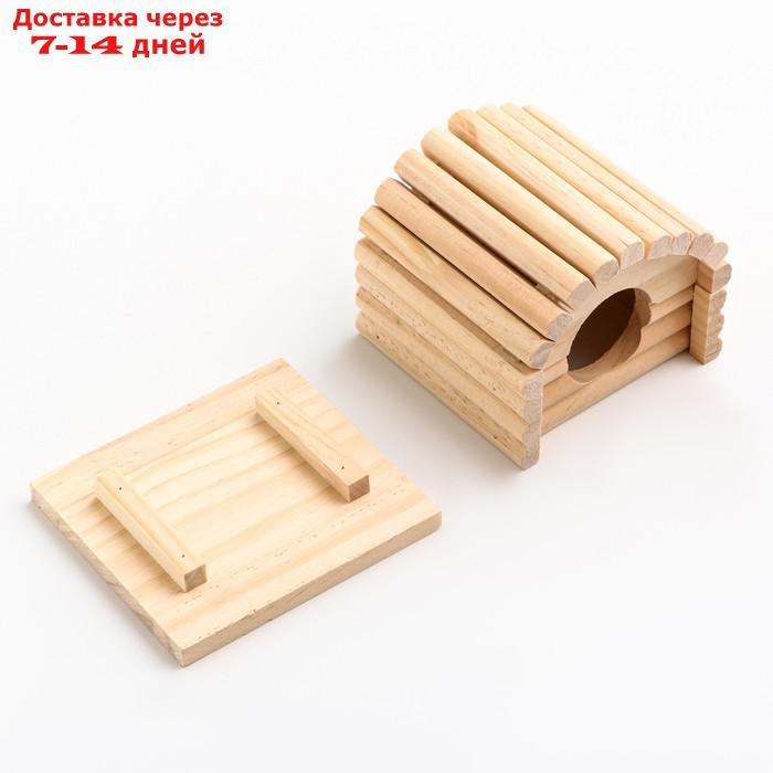 Домик для грызунов деревянный, 11 х 10 х 9 см - фото 5 - id-p227122116