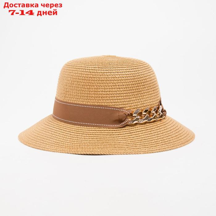 Шляпа женская с цепочкой MINAKU цвет бежевый, р-р 58 - фото 1 - id-p227109881
