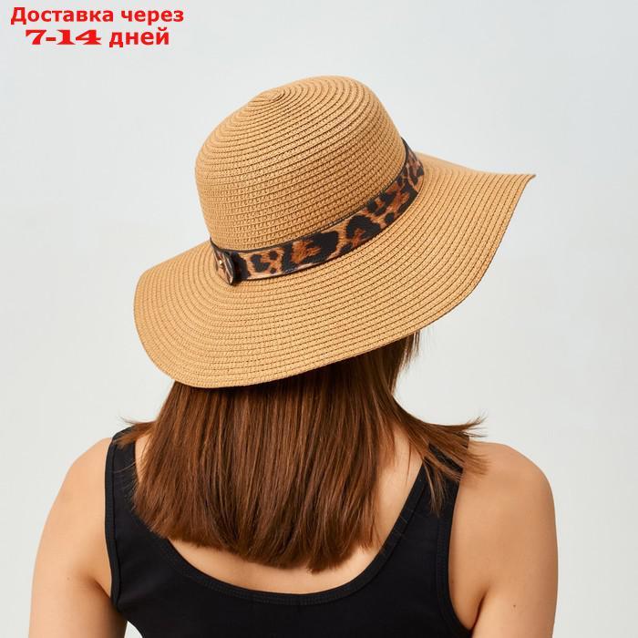 Шляпа женская с леопардовым ремешком MINAKU цвет коричневый, р-р 58 - фото 7 - id-p227109882