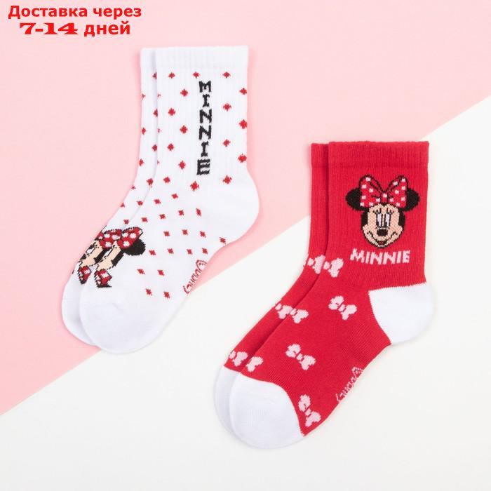 Набор носков "Minnie", Минни Маус 2 пары, красный/белый, 18-20 см - фото 1 - id-p227113538