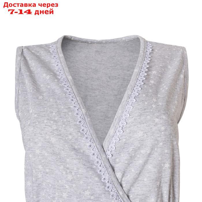 Ночная сорочка женская для беременных, цвет серый, размер 52 - фото 3 - id-p227130260