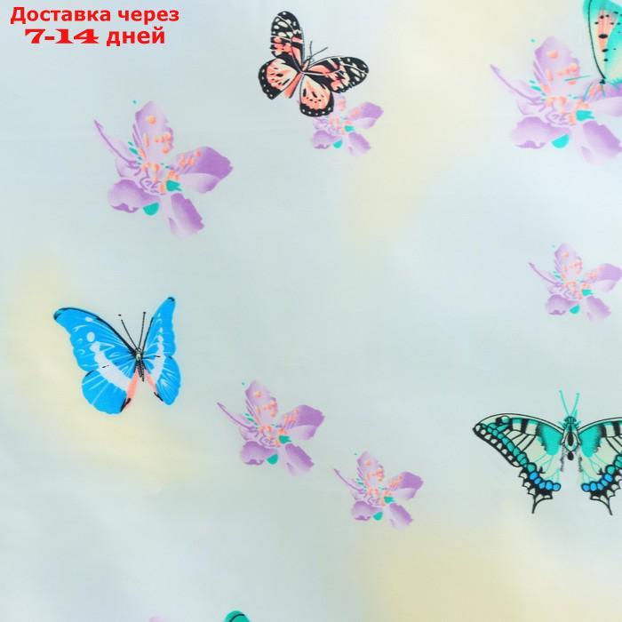 Штора для ванной комнаты Доляна "Бабочки в небе", 165×180 см, полиэстер - фото 2 - id-p227097108