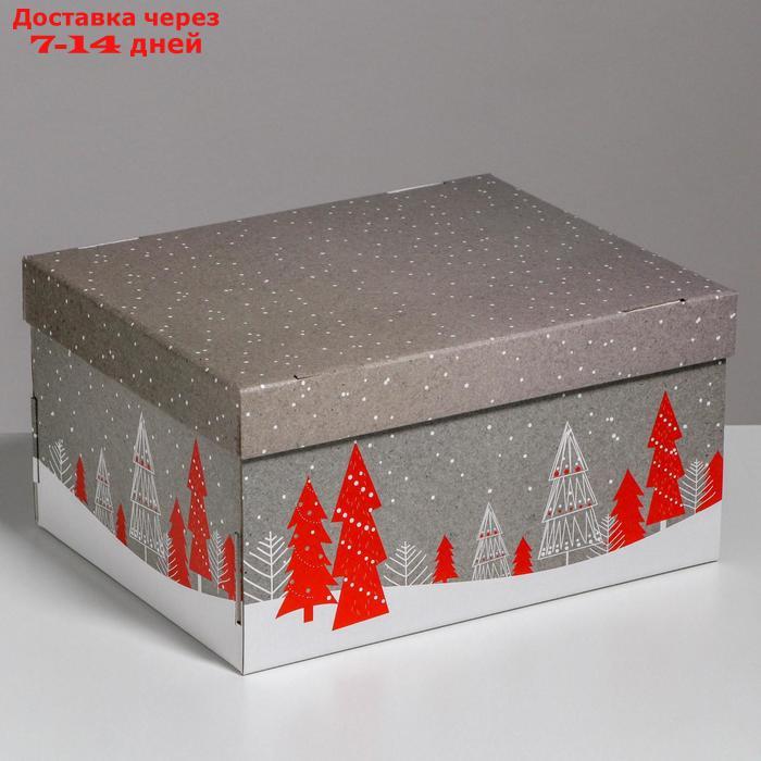 Складная коробка "Новогоднее поздравление", 31,2 х 25,6 х 16,1 см - фото 1 - id-p227100379