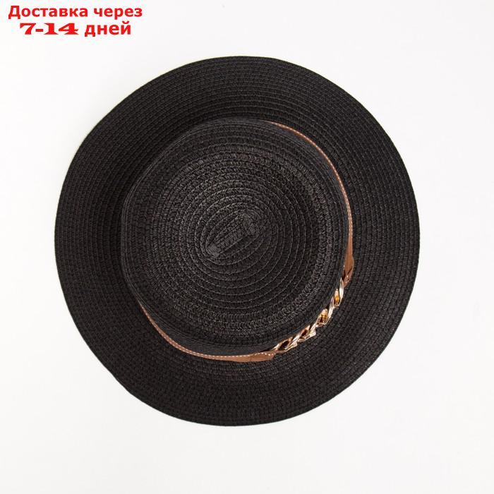 Шляпа женская с цепочкой MINAKU цвет чёрный, р-р 58 - фото 2 - id-p227109889