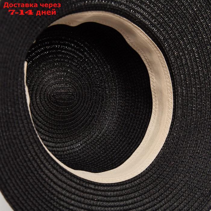 Шляпа женская с цепочкой MINAKU цвет чёрный, р-р 58 - фото 5 - id-p227109889