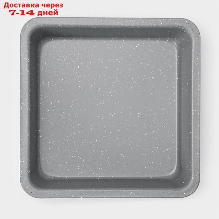 Противень для выпечки Доляна, 22×23×5 см, антипригарное покрытие, цвет серый - фото 3 - id-p227098834
