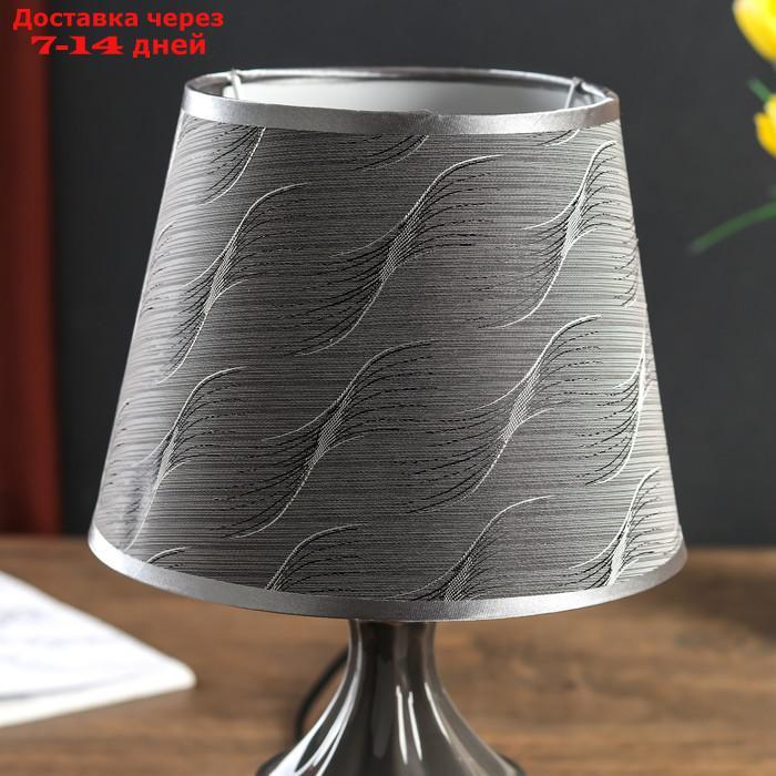 Лампа настольная керамика "Вильнюс" серая с серебром Е14 40Вт 33х20х20 см - фото 3 - id-p227114966