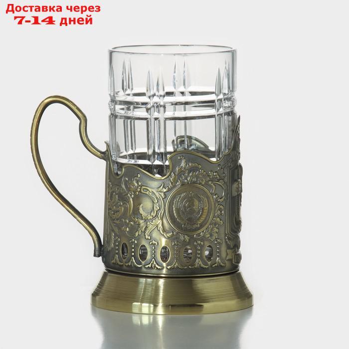 Набор для чая "Высоцкий", 2 шт: подстаканник, стакан, латунь - фото 2 - id-p227102233
