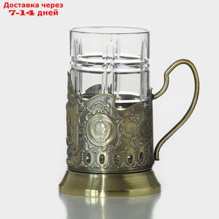 Набор для чая "Высоцкий", 2 шт: подстаканник, стакан, латунь - фото 3 - id-p227102233