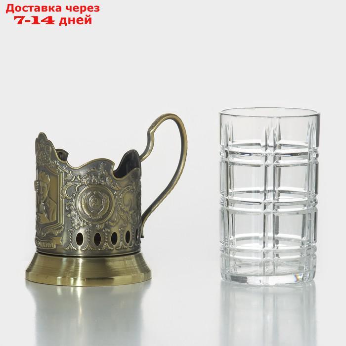 Набор для чая "Высоцкий", 2 шт: подстаканник, стакан, латунь - фото 4 - id-p227102233