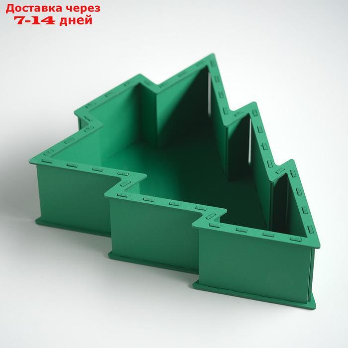 Подарочная упаковка "Ёлка" (24,5*8,5*29,5) МДФ 3мм, окрашен., Зелёный - фото 4 - id-p227100422
