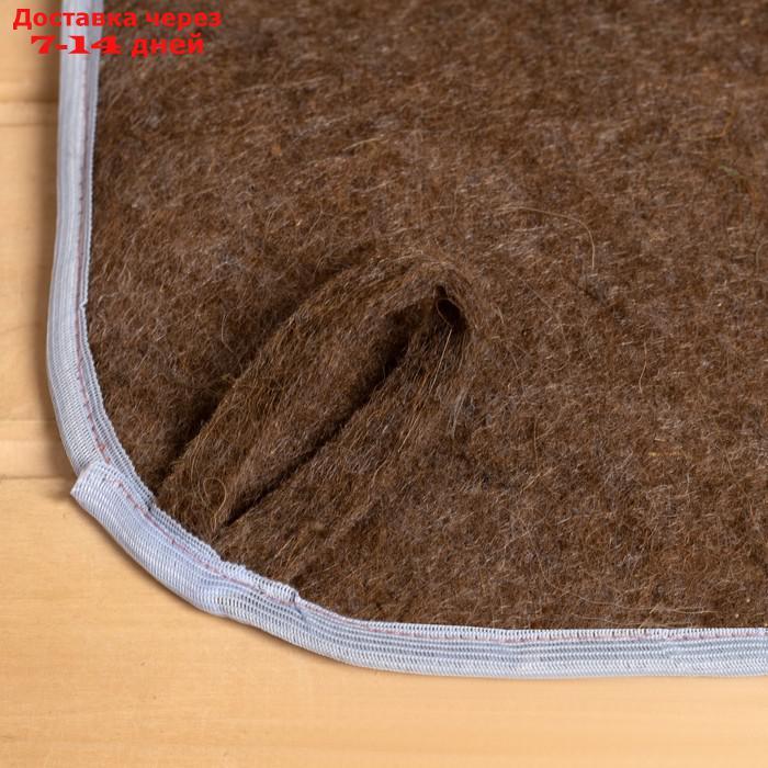 Набор для бани 3 предмета (коврик, шапка, рукавица) с цветной окантовкой МИКС - фото 4 - id-p227124321