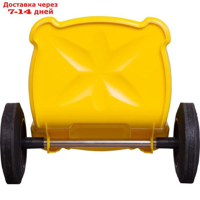 Мусорный контейнер на 2-x колесах с крышкой 120 л желтый - фото 4 - id-p227102247