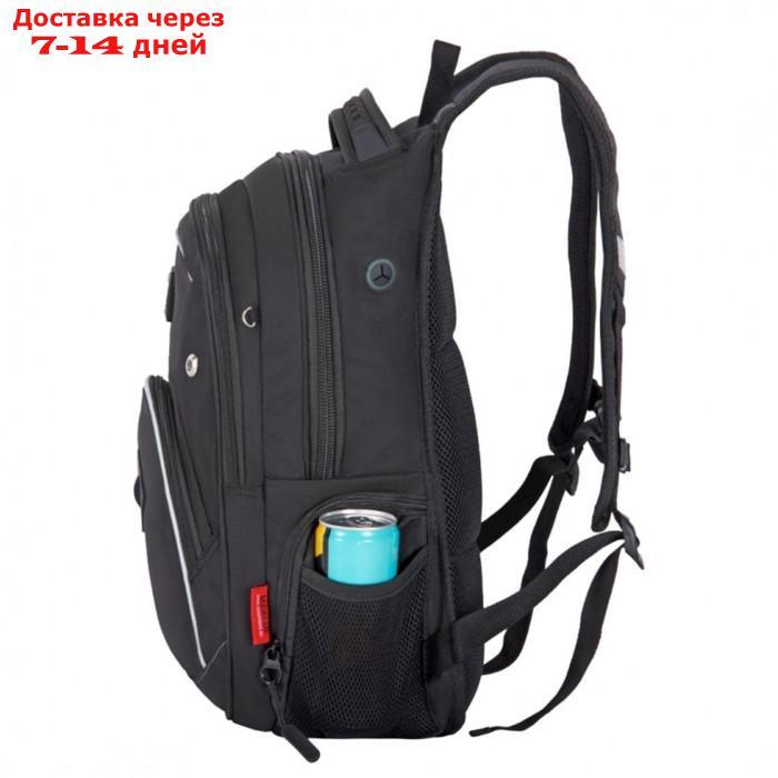 Рюкзак молодежный Across Merlin, эргономичная спинка, 37 х 26 х 12 см, чёрный - фото 3 - id-p227111730