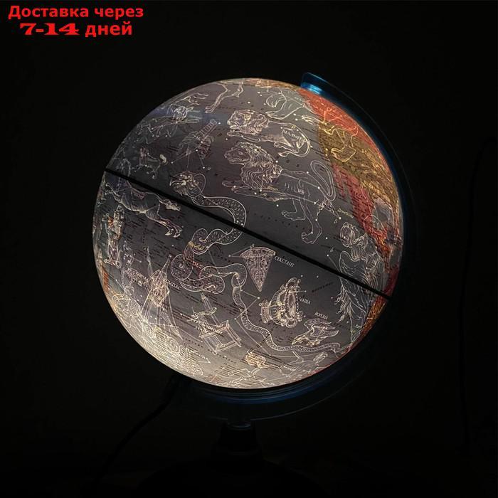 Глобус политический "День и ночь", диаметр 250 мм, звездное небо, подсветка от батареек - фото 2 - id-p227111732