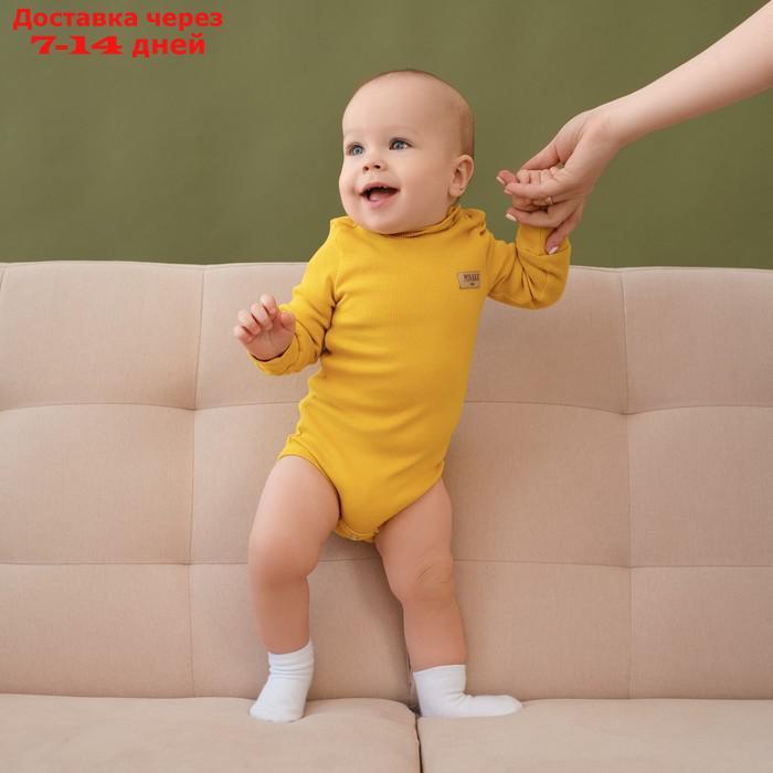 Боди-водолазка детская MINAKU, цвет жёлтый, рост 80-86 см - фото 4 - id-p227128293