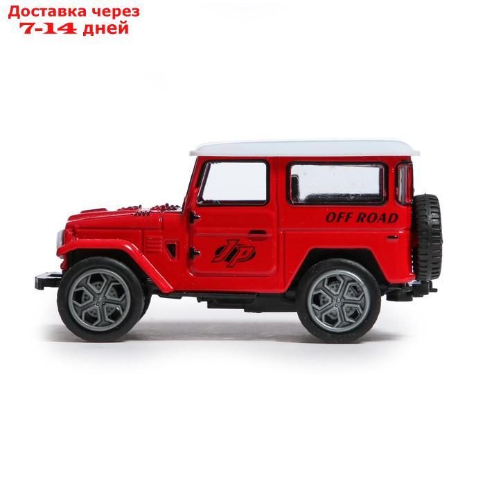Машина металлическая "Джип", инерционная, цвет красный - фото 2 - id-p227116090