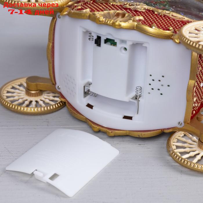 Светодиодная фигура "Карета с подарками" 26 × 23 × 11 см, пластик, батарейки ААх3 (не в комплекте), USB, - фото 3 - id-p227117246