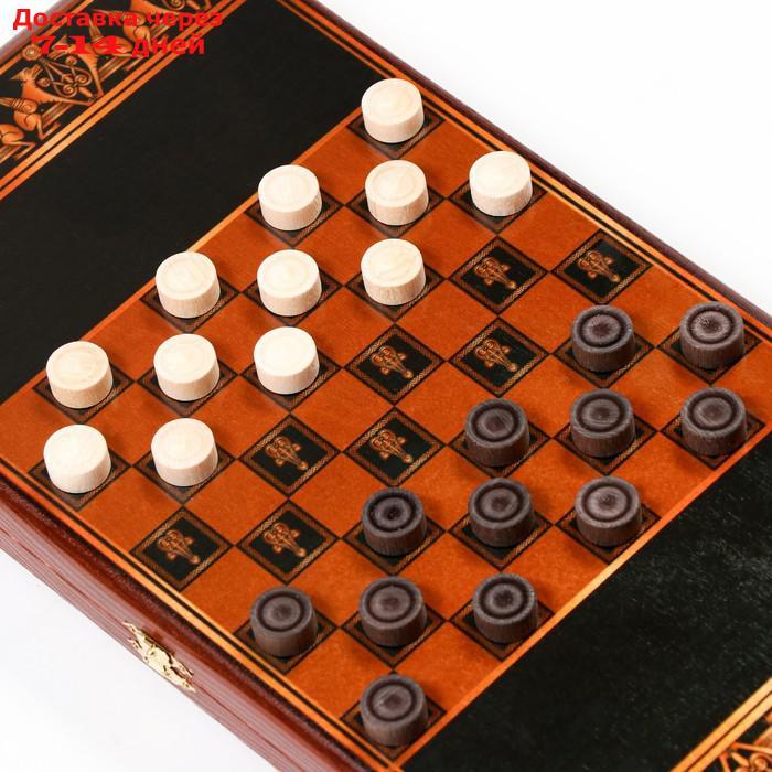 Нарды "Шерхан", деревянная доска 40х40 см, с полем для игры в шашки - фото 3 - id-p227100453