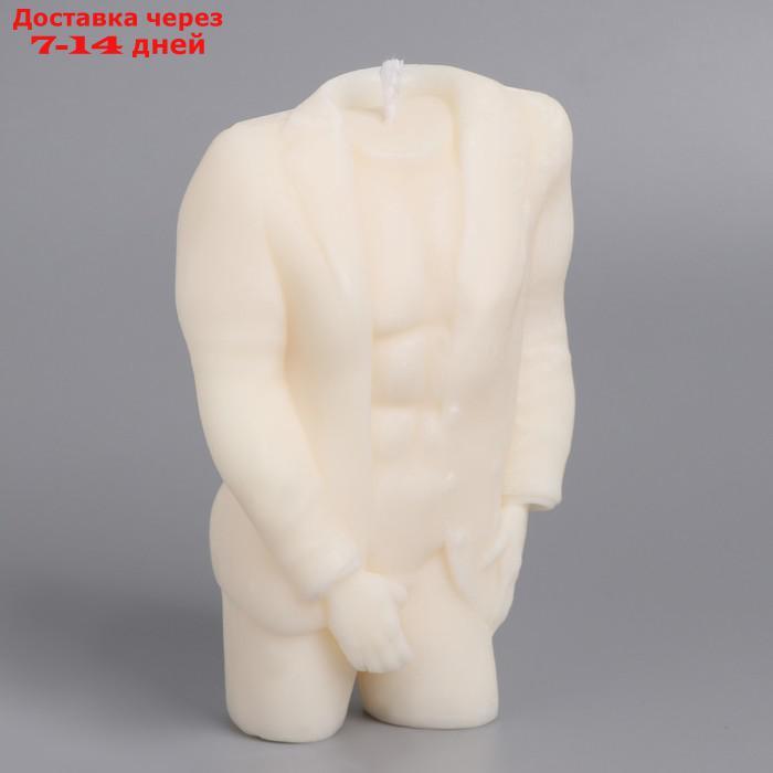 Свеча фигурная из натурального воска "Мужчина в пиджаке", 11 см, 155 г, 3 ч, белый - фото 2 - id-p227121026