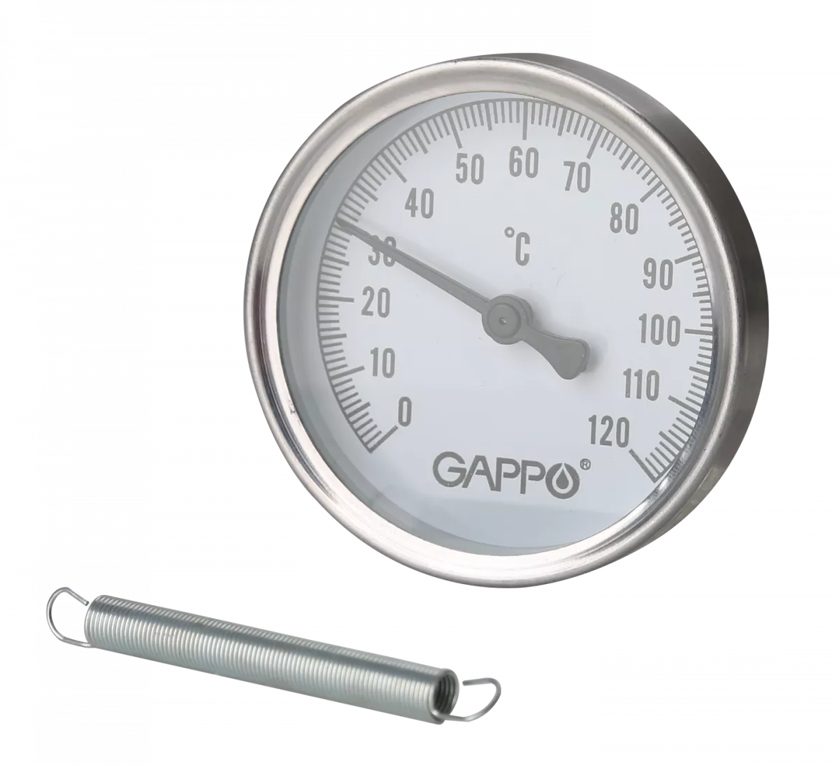 Термометр биметаллический накладной с пружиной, GAPPO (арт. G1475) - фото 1 - id-p227179553