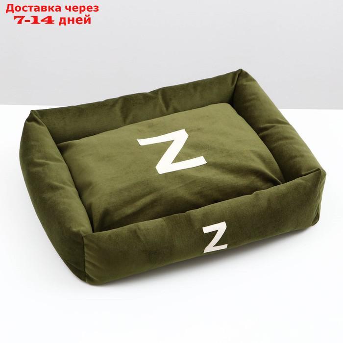 Лежанка "Z", 53 х 44 х 11 см, зелёная, мебельная ткань - фото 2 - id-p227113593
