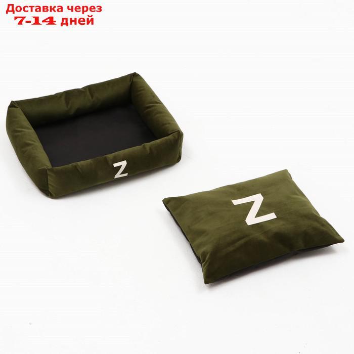 Лежанка "Z", 53 х 44 х 11 см, зелёная, мебельная ткань - фото 6 - id-p227113593