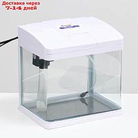 Аквариум SeaStar HX-240F, 10 л, белый (в комплекте LED-лампа, фильтр)