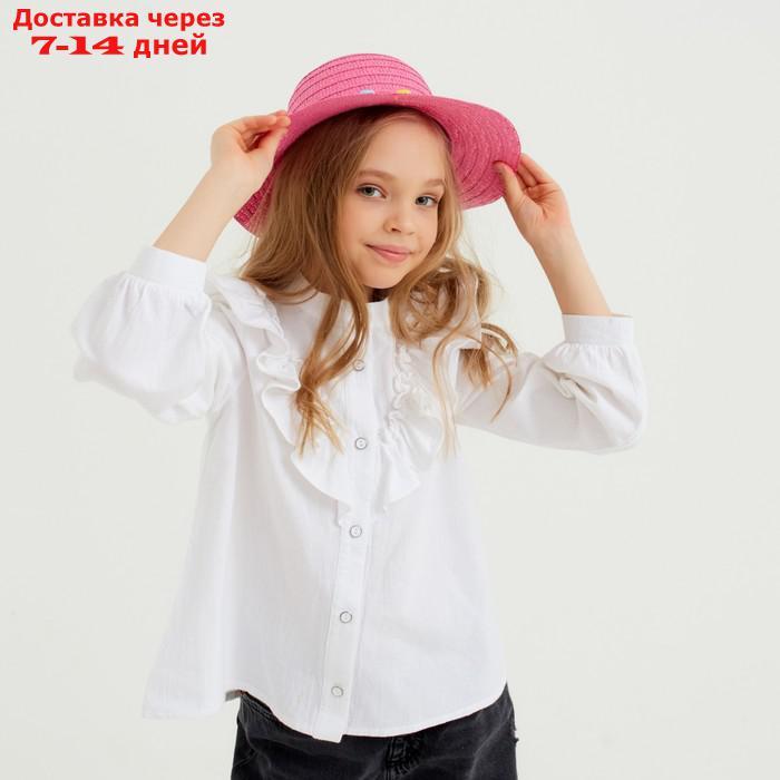 Шляпа с бомбошками для девочки MINAKU, размер 50, цвет розовый - фото 2 - id-p227100461