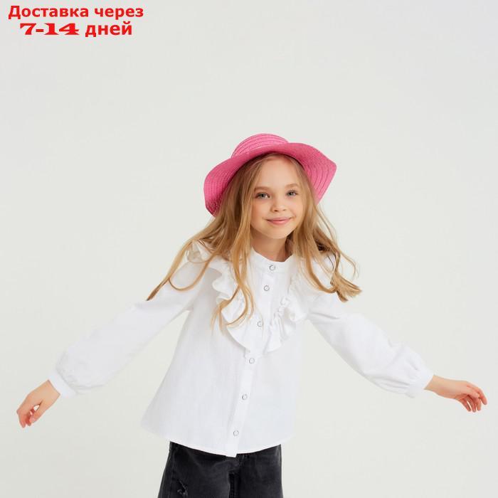 Шляпа с бомбошками для девочки MINAKU, размер 50, цвет розовый - фото 3 - id-p227100461