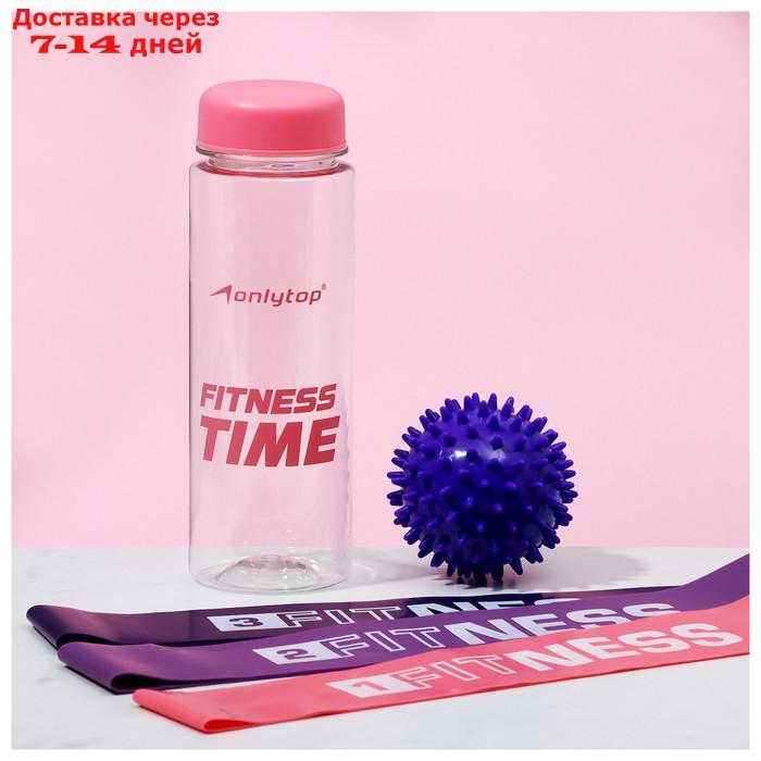 Набор для фитнеса "Dreamfit": 3 фитнес-резинки, бутылка для воды, массажный мяч - фото 1 - id-p227115017