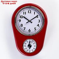 Часы настенные, серия: Кухня, "Алиас" с секундомером, плавный ход, 1АА, 16 х 22 х 4 см