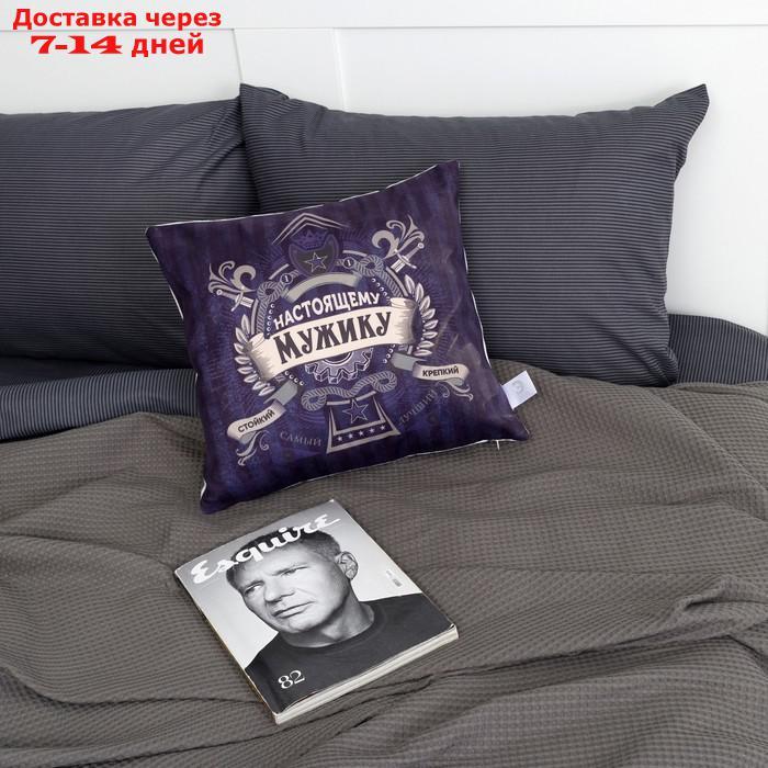 Подушка декоративная Этель "Настоящему мужчине", 40 × 40 см, велюр, п/э 100 % - фото 2 - id-p227108097