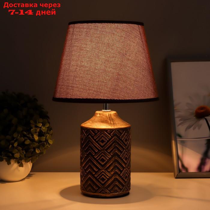 Настольная лампа "Анисия" Е14 40Вт коричневый с золотой патиной 22х22х36 см - фото 2 - id-p227122181
