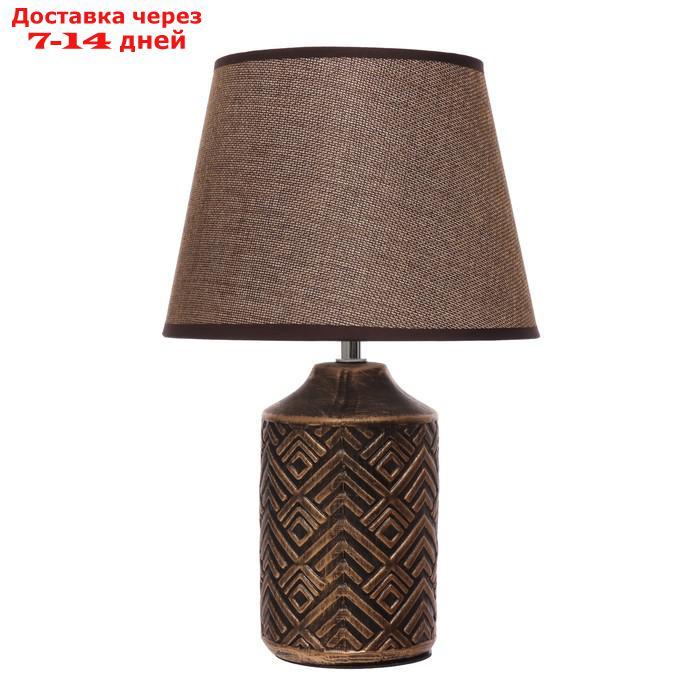 Настольная лампа "Анисия" Е14 40Вт коричневый с золотой патиной 22х22х36 см - фото 6 - id-p227122181