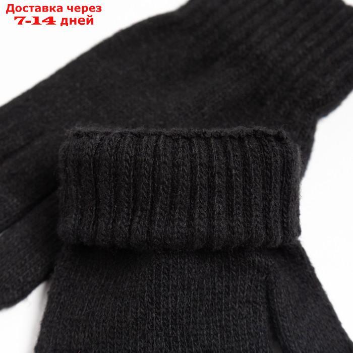 Перчатки детские, цвет чёрный, размер 17 (11-12 лет) - фото 3 - id-p227118468
