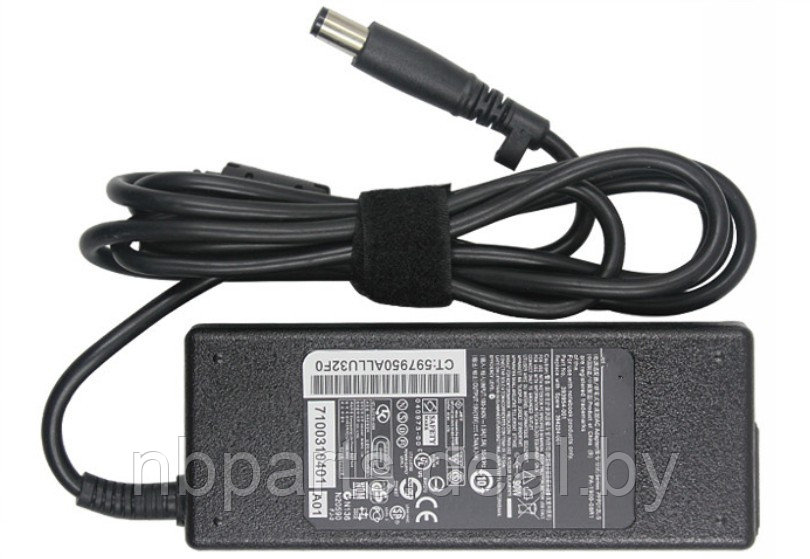 Блок питания (зарядное устройство) для ноутбука Dell 90W, 19.5V 4.62A, 7.4x5.0mm 3-pin, копия без сетевого - фото 1 - id-p111776788