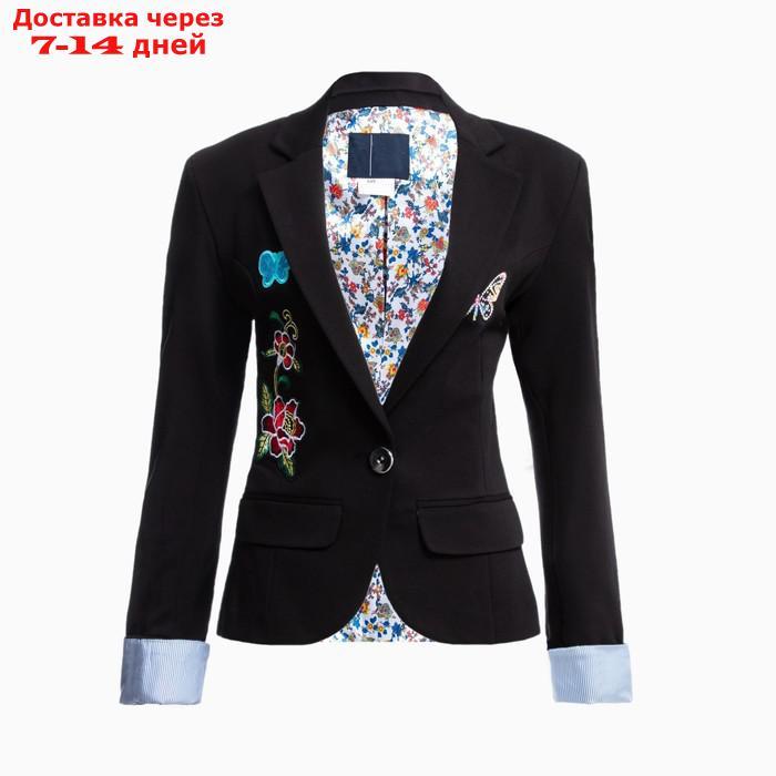 Пиджак для девочки, цвет чёрный, размер 36 (128-134 см)